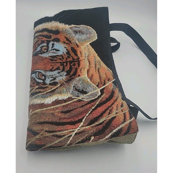 Bengal Tiger Scene Weaver Tote Bag Designer By AL Agnew Exc Cond Made In The USA - Picture 8 of 10